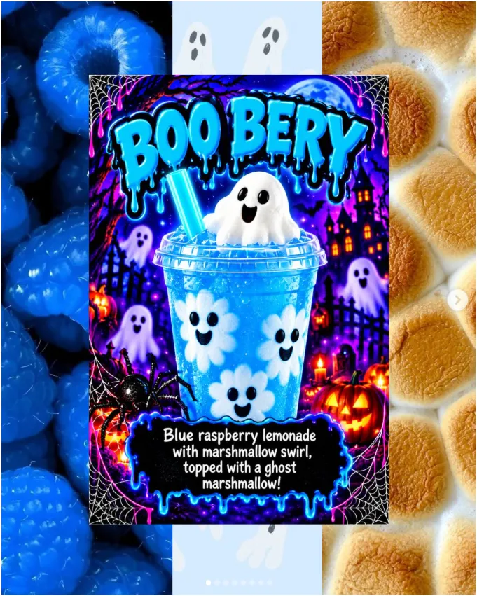 Booberry drink announcement artwork